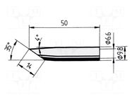 Tip; conical sloped; 14mm; for  soldering iron ERSA