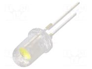 LED; white cold; 5mm; 25000÷30000mcd; 90°; Front: convex; 35÷40lm OPTOSUPPLY