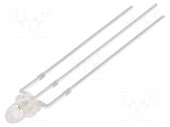 LED; red/blue; 3mm; 15°; Front: convex; 2.1÷2.6/3.1÷3.6VDC; round OPTOSUPPLY