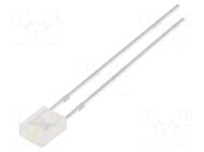 LED; white cold; rectangular; 2x4x5mm; 500÷750mcd; 100°; 20mA OPTOSUPPLY