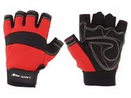 Protective gloves; Size: 9; black-red; microfiber,plastic LAHTI PRO