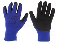 Protective gloves; Size: 8; black-navy blue; latex,polyamide LAHTI PRO