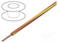 Wire; H05V-K,LgY; stranded; Cu; 0.5mm2; PVC; red-yellow; 300V,500V BQ CABLE