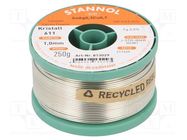 Soldering wire; tin; Sn99Cu0,7Ag0,3; 1mm; 250g; lead free; reel STANNOL