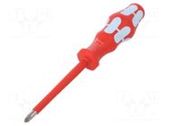 Screwdriver: insulated; Pozidriv®; PZ2; Blade length: 100mm WERA