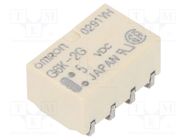 Relay: electromagnetic; DPDT; Ucoil: 5VDC; Icontacts max: 1A; 100mW OMRON Electronic Components