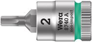 8740 A Zyklop bit socket, 1/4" drive, 2.0x28.0, Wera