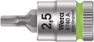 8740 A Zyklop bit socket, 1/4" drive, 2.5x28.0, Wera