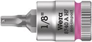8740 A HF Zyklop bit socket with holding function, 1/4" drive, 1/8"x28.0, Wera