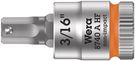 8740 A HF Zyklop bit socket with holding function, 1/4" drive, 3/16"x28.0, Wera