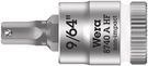 8740 A HF Zyklop bit socket with holding function, 1/4" drive, 9/64"x28.0, Wera