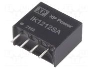 Converter: DC/DC; 250mW; Uin: 12VDC; Uout: 12VDC; Iout: 20.83mA; SIP XP POWER