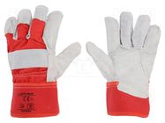 Protective gloves; Size: 10; red-white; furlined LAHTI PRO