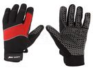Protective gloves; Size: 11; black-red; microfiber,plastic LAHTI PRO