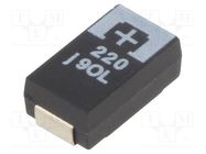 Capacitor: tantalum-polymer; 220uF; 6.3VDC; TPB; SMD; ±20%; 2000h PANASONIC