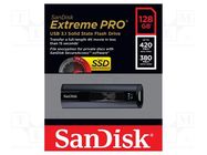 Pendrive; USB 3.2; 128GB; Extreme PRO; black; USB A SANDISK