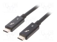 Cable; USB 3.1; USB C plug,both sides; nickel plated; 0.5m; black AKYGA