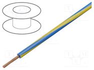 Wire; H05V-K,LgY; stranded; Cu; 1mm2; PVC; blue-yellow; 300V,500V BQ CABLE