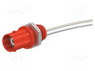 Connector: BNC; socket; red; on panel,screw type; Type: insulated STÄUBLI