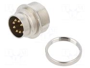 Connector: M16; socket; male; PIN: 7; 5A; 60V; soldering; straight LUMBERG