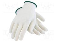 Protective gloves; ESD; L; Features: dissipative; polyamide; white ANTISTAT