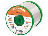 Soldering wire; tin; Sn99,3Cu0,7; 0.5mm; 500g; lead free; reel STANNOL