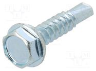 Screw; for metal; with flange; 4.8x22; Head: hexagonal; 8mm; zinc BOSSARD