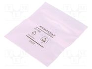Protection bag; ESD; L: 80mm; W: 76mm; Thk: 50um; Closing: self-seal EUROSTAT GROUP