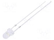 LED; white warm; 3mm; 4200÷5800mcd; 30°; Front: convex; 2.9÷3.6VDC OPTOSUPPLY