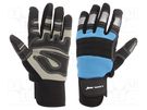 Protective gloves; Size: 8; black/blue; microfiber,plastic LAHTI PRO