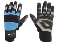 Protective gloves; Size: 8; black/blue; microfiber,plastic LAHTI PRO