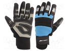 Protective gloves; Size: 9; black/blue; microfiber,plastic LAHTI PRO