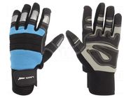 Protective gloves; Size: 9; black/blue; microfiber,plastic LAHTI PRO