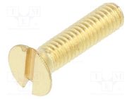 Screw; M4x16; 0.7; Head: countersunk; slotted; 1mm; brass; DIN 963A BOSSARD