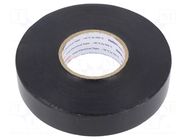 Tape: electrical insulating; W: 19mm; L: 33m; Thk: 0.18mm; black HELLERMANNTYTON