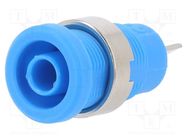 Socket; 4mm banana; 36A; 1kV; blue; nickel plated; on panel,screw ELECTRO-PJP