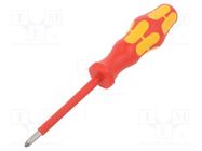 Screwdriver; insulated; Pozidriv®; PZ1; Blade length: 80mm WERA