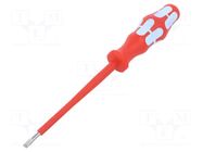 Screwdriver: insulated; slot; 3.5x0.6mm; Blade length: 100mm WERA
