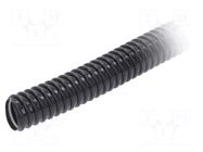Protective tube; Size: 25; PVC; black; L: 30m; 320N; Øint: 25mm PAWBOL