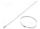 Cable tie; L: 300mm; W: 7.9mm; stainless steel AISI 304; 1500N BM GROUP