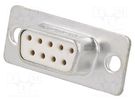 D-Sub; PIN: 9; socket; female; for panel mounting; straight; 5A Amphenol Communications Solutions
