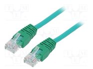 Patch cord; U/UTP; 5e; stranded; CCA; PVC; green; 0.25m; 26AWG GEMBIRD