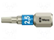 Screwdriver bit; Hex Plus key; HEX 2.5mm; Overall len: 25mm WERA