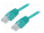 Patch cord; U/UTP; 5e; stranded; CCA; PVC; green; 0.5m; 26AWG GEMBIRD