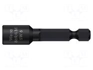 Screwdriver bit; 6-angles socket; 1/4"; HEX 6mm; magnetic WERA