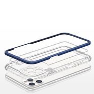 Clear 3in1 case for iPhone 11 Pro Max blue frame gel cover, Hurtel