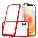 Clear 3in1 case for iPhone 12 frame gel cover red, Hurtel