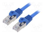 Patch cord; S/FTP; 6a; solid; Cu; LSZH; blue; 0.5m; 27AWG; Cablexpert GEMBIRD