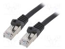 Patch cord; S/FTP; 6a; solid; Cu; LSZH; black; 3m; 27AWG; Cablexpert GEMBIRD