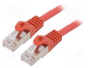 Patch cord; S/FTP; 6a; solid; Cu; LSZH; red; 10m; 27AWG; Øcable: 5.8mm GEMBIRD